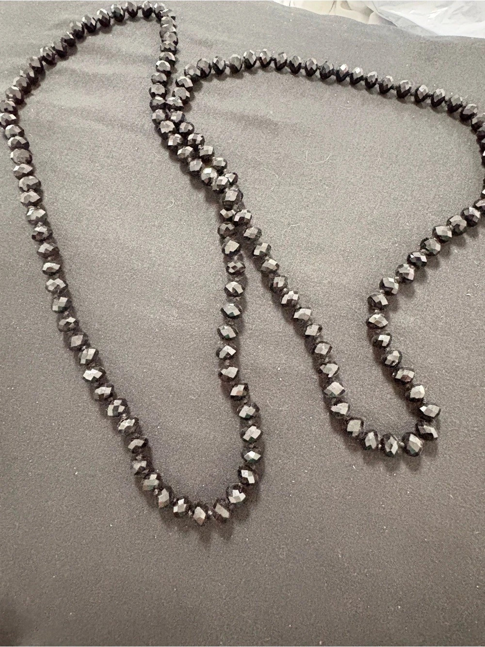Faceted Bead Necklace in Black Like New